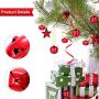 250 Pieces Jingle Bells Metal Star Cutout Jingle Bells and Craft Bells for Home Party Decorations Craft Daily Decorations DIY Bells (Red)