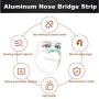 FVANOR Aluminum Metal Nose Wires Bendable Twist Ties Bridge with Adhesive Back 85x5mm