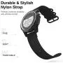 MoKo Band Compatible with Garmin Fenix 3, Fine Woven Nylon Adjustable Replacement Strap Fit Fenix 6X/Fenix 6X Pro/Fenix 3/Fenix 3 HR/Fenix 5X/5X Plus/D2 Delta PX/Descent mk1, Double Buckle Ring, Black