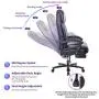 REFICCER Big and Tall Reclining Leather Office Chair, Metal Base High Back Executive Computer Desk Chair with Adjustable Lumbar Support, Angle Recline Locking System and Footrest, Black