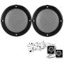 AMONIDA 2 pcs 6.5 inch Speaker Grills Audio Speaker Cover Decorative Circle Protective Metal Mesh Cover (Black+Black)