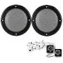 AMONIDA 2 pcs 6.5 inch Speaker Grills Audio Speaker Cover Decorative Circle Protective Metal Mesh Cover (Black+Black)