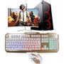 RGB Gaming Keyboard Mouse Combo Wired,Color Changing LED Backlit Computer Gaming Keyboad,Lighted PC Gaming Mouse,USB Keyboard Clicky Keys,Durable Metal Structure,for Xbox One PS4 Games Gamer Working