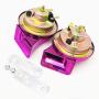 Viping Car Horn Truck Horn 115DB Electric Horn Air Horn Purple Double Tone Electric Snail Horn Waterproof Horn High Tone and Low Tone Horn with Metal bracketfor Any 12V Ship car Moto Vans Truck etc