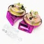 Viping Car Horn Truck Horn 115DB Electric Horn Air Horn Purple Double Tone Electric Snail Horn Waterproof Horn High Tone and Low Tone Horn with Metal bracketfor Any 12V Ship car Moto Vans Truck etc