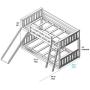 Max & Lily Low Bunk Bed with Slide and Blue Curtains, Twin, Clay