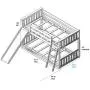 Max & Lily Low Bunk Bed with Slide and Blue Curtains, Twin, Clay Max & Lily Low Bunk Bed with Slide and Blue Curtains, Twin, Clay