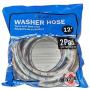 Premium Stainless Steel Washing Machine Hoses with 90 Degree Elbow, 12 Ft Burst Proof (2 Pack) Red and Blue Striped Water Connection Inlet Supply Lines - Lead Free …