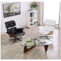 Mid Century Lounge Chair and Ottoman, Modern Chair Classic Design, Top Grain Leather Palisander Wood, Heavy Duty Base Support for Living Room, Study, Lounge, Office