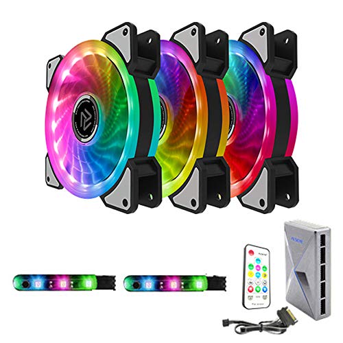 120 mm Case Fan 3 Pack Computer Case Fans for Desktops Adjustable RGB High Performance and Quiet CPU PC Cooling Fan