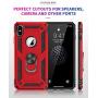 Military Grade Drop Impact for iPhone Xs Case iPhone X Case 360 Metal Rotating Ring Kickstand Holder Built-in Magnetic Car Mount Shockproof Cover for iPhone Xs X Protection Case (Black)