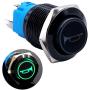 Taiss 12V 19mm Car Horn Speaker Momentary Push Button Switch 1NO 1NC SPDT Green Led Light 3/4'' Mounting Hole Raised Black Metal Toggle Switch For Car Boat Speakers Bells Modification G19LB-BK-G