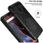 OnePlus 6T Case, 6T Phone Case, Armor Aluminum Alloy Metal Cover Heavy Duty Soft Rubber Shockproof Protective Military Bumper Outdoor OnePlus 6T for Men with Tempered Glass Feitenn - Black