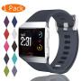 KingAcc Compatible Replacement Bands for Fitbit Ionic, Soft Silicone Fitbit Ionic Band with Metal Buckle Fitness Wristband Strap Women Men (1-Pack, Dark Gray, Large)