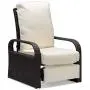 Brown Outdoor Wicker Recliner, Aluminum Frame Adjustable Woven Lounge Chair with Thicken Cushions Brown Outdoor Wicker Recliner, Aluminum Frame Adjustable Woven Lounge Chair with Thicken Cushions