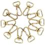 RETON 10 Pcs 39mm Metal Swivel Clasps Bag Clasps Lobster Swivel Trigger Clips Snap Hook for 13mm Strapping DIY Accessories (Light Gold)