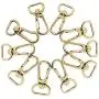 RETON 10 Pcs 39mm Metal Swivel Clasps Bag Clasps Lobster Swivel Trigger Clips Snap Hook for 13mm Strapping DIY Accessories (Light Gold)