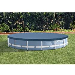 Intex Round Metal Frame Pool Cover, Blue, 15 ft