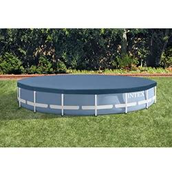 Intex Round Metal Frame Pool Cover, Blue, 15 ft