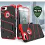 ZIZO Bolt Series for iPhone 8 Plus Case Military Grade Drop Tested Tempered Glass Screen Protector Holster iPhone 7 Plus case Black RED