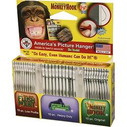 Monkey Hooks Picture Hangers Home and Office Pack, Gorilla Hook, Drywall Hooks for Hanging Pictures, Wall Hooks, Picture Hangers, Picture Hanging Kit, 30 Pc Set