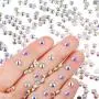 1440 Pack Crystal Flat Back Rhinestone Round Diamante Gems, Non-Self-Adhesive (Crystal AB, 4 MM)