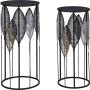FirsTime & Co. Loraina Leaves Outdoor Plant Stand 2-Piece Set, American Crafted, Black, 12.5 x 12.5 x 27.5 , FirsTime & Co. Loraina Leaves Outdoor Plant Stand 2-Piece Set, American Crafted, Black, 12.5 x 12.5 x 27.5 ,