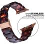 V-MORO Resin Strap Compatible with Apple Watch Band 38mm 40mm Series SE/6/5/4/3/2/1 Women Men with Stainless Steel Buckle, Apple Watch Replacement Wristband Strap(Tortoise-tone, 38mm/40mm)