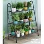 MTB 3-Tier Indoor/Outdoor Metal Plant Stand, Flower Rack, Plant Display, Bakers Rack Stand Shelf, Shoe Organizer, Multifunctional Utility Storage Organizer Pots Holder, Cold Grey