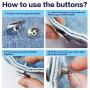 8 Pcs Button Pins for Jeans, 17mm No Sew Jean Button Replacement Fashion Adjustable Instant Pants Button Pins Metal Clips for Crafts DIY Extend or Reduce Any Pants Waist