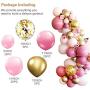 Balloon Garland Arch Kit, 101Pcs Pink Gold Confetti Balloons, Pink and Gold Balloons for Parties, Birthday Wedding Party Balloons Decorations, Baby Shower Decorations for Girl Boy