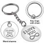 Key Rings Key Chain Set, 10 Pieces Metal Split Key Rings with Chain Extender and Open Jump Ring and 10 Pieces Words Charms Pendants Craft Supplies for DIY Key Chain Gifts