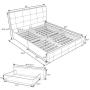 Allewie Queen Platform Bed Frame with 4 Drawers Storage and Headboard, Square Stitched Button Tufted Upholstered Mattress Foundation with Wood Slat Support, No Box Spring Needed, Dark Grey