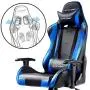 Gtracing Gaming Chair Racing Office Computer Ergonomic Video Game Chair Backrest and Seat Height Adjustable Swivel Recliner with Headrest and Lumbar Pillow Esports Chair (Blue)