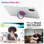 lenoup Rainbow Cell Phone Ring Stand Holder,Purple Multicolor Ring Grip Kickstand,360 Rotation Metal Finger Ring for Almost All Phones,Pad