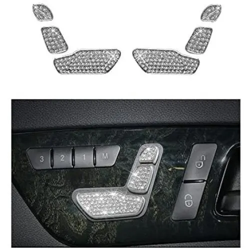 1797 Compatible Seat Adjust Buttons Caps for Mercedes Benz Accessories Parts Bling W212 C117 X156 B E CLA GLA GLE Class AMG Covers Decals Stickers Interior Decorations Women Men Crystal Silver 6 Pack 1797 Compatible Seat Adjust Buttons Caps for Mercedes Benz Accessories Parts Bling W212 C117 X156 B E CLA GLA GLE Class AMG Covers Decals Stickers Interior Decorations Women Men Crystal Silver 6 Pack