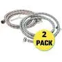 Washing Machine Hoses (4FT) - Universal Fit - (2 Pack) 90 Degree Braided Stainless Steel Water Supply Line - Burst Proof - Includes Wrench for Easy Installation