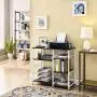 Mr IRONSTONE Kitchen Bakers Rack Utility Storage Shelf Microwave Stand 3-Tier+3-Tier Table for Spice Rack Organizer Workstation (35.5'' Dark Brown)