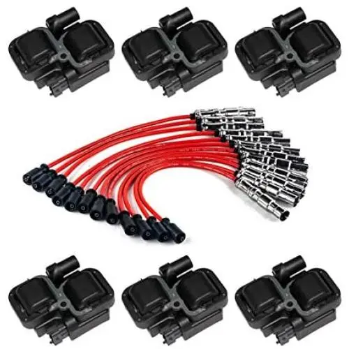 MAS Ignition Coils with Plug Wire Sets Compatible with Mercedes-Benz C CL CLK ML Class 1997-2009 OEM# UF359 5C1226 MAS Ignition Coils with Plug Wire Sets Compatible with Mercedes-Benz C CL CLK ML Class 1997-2009 OEM# UF359 5C1226