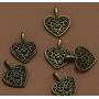AKOAK 30 Pieces Antique Bronze Alloy Metal Heart Shape Hollow Charms Pendants for Jewelry Making DIY Bracelet Necklace