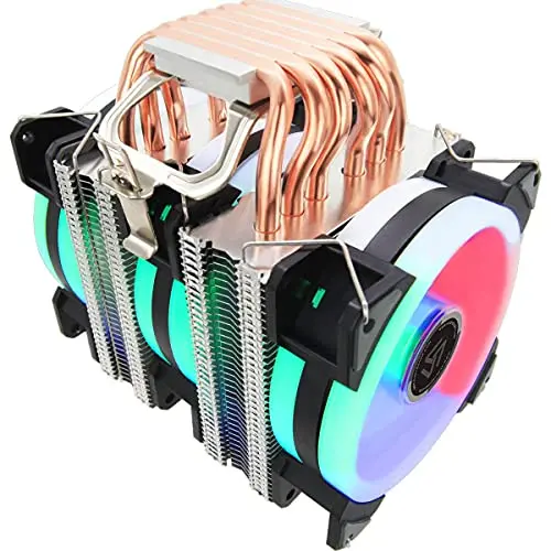 CPU Cooler, 90 mm CPU heatsink 6 Heatpipe with RGB 4pin CPU Fan Cooler Computer CPU Cooling Fans Arrival Support LGA 775/115X/1200/1366/2011 CPU Cooler, 90 mm CPU heatsink 6 Heatpipe with RGB 4pin CPU Fan Cooler Computer CPU Cooling Fans Arrival Support LGA 775/115X/1200/1366/2011