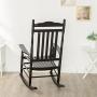 B&Z KD-22B Black Wood Rocking Chairs Adult Patio Carved Vintage Outdoor Indoor