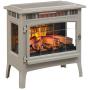 Duraflame 3D Infrared Electric Fireplace Stove with Remote Control - Portable Indoor Space Heater - DFI-5010 (French Grey)