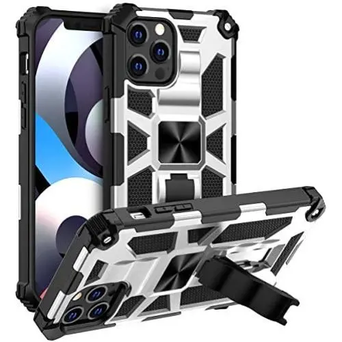Saputu Compatible with iPhone 12 Pro Max Case, | Military Grade | Invisible Built-in Kickstand and Metal Plate, Anti-Scratch Shockproof Bumper Drop Tested Protective Cover (Gray) Saputu Compatible with iPhone 12 Pro Max Case, | Military Grade | Invisible Built-in Kickstand and Metal Plate, Anti-Scratch Shockproof Bumper Drop Tested Protective Cover (Gray)