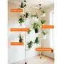 Indoor Plant Storage, FOME Metal Spring Double Pole Stand Corner Flower Display Rack Plant Storage Shelf Hanging Plant Stand Planter Rack Indoor with 12 Trays 2 Hooks 1 Telescopic Rod Indoor Plant Storage, FOME Metal Spring Double Pole Stand Corner Flower Display Rack Plant Storage Shelf Hanging Plant Stand Planter Rack Indoor with 12 Trays 2 Hooks 1 Telescopic Rod