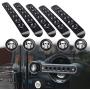 HOZAN 5pcs Black Door Handle Insert with Skull Push Button Cover Trim Compatible with Jeep Wrangler JK Unlimited 2007-2017