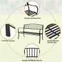 VINGLI 51'' Patio Outdoor Metal Bench,Powder Coated Cast Iron Steel Vertical Grid Design for Garden Path Yard Lawn Work Entryway Decor Deck, Black VINGLI 51'' Patio Outdoor Metal Bench,Powder Coated Cast Iron Steel Vertical Grid Design for Garden Path Yard Lawn Work Entryway Decor Deck, Black