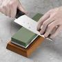 Razorri Knife Sharpening Stone Kit, Double-Sided 400/1000 and 3000/8000 Grit Whetstones, Flattening Stone, Leather Strop, and Angle Guide Included, Sharpen and Polish Any Metal Blade (Flat Base)