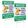 WaaHome Pack of 2 Double Sided Woof Please Clean Up After Your Pet Yard Signs with Metal Wire H-Stakes, 8''X12'' Funny No Poop Pee Dog Yard Sign Lawn Sign WaaHome Pack of 2 Double Sided Woof Please Clean Up After Your Pet Yard Signs with Metal Wire H-Stakes, 8''X12'' Funny No Poop Pee Dog Yard Sign Lawn Sign