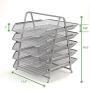 Mind Reader Desk Organizer with 5 Sliding Trays for Letters, Documents, Mail, Files, Paper, Silver